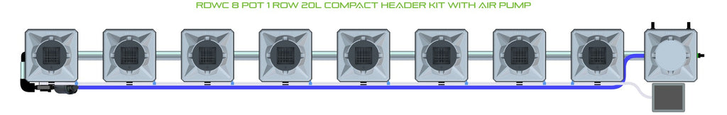 ALIEN Hydroponics RDWC 8 Pot 1 Row 20L Compact Header Kit with Air Pump product image 2