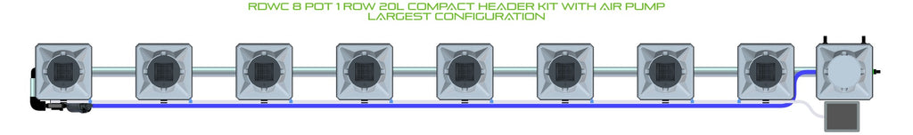 ALIEN Hydroponics RDWC 8 Pot 1 Row 20L Compact Header Kit with Air Pump product image 4