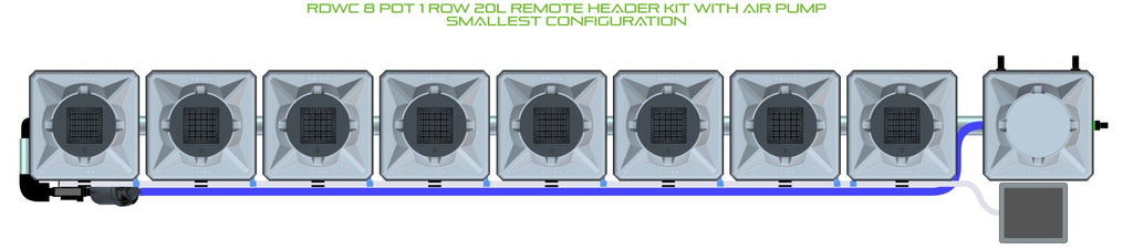 ALIEN Hydroponics RDWC 8 Pot 1 Row 20L Remote Header Kit with Air Pump product image 3