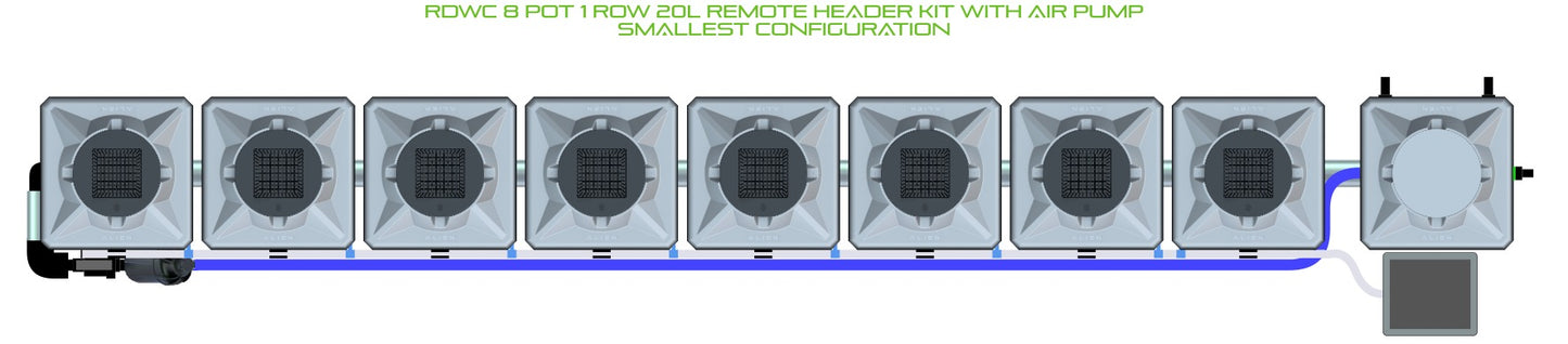 ALIEN Hydroponics RDWC 8 Pot 1 Row 20L Remote Header Kit with Air Pump product image 3