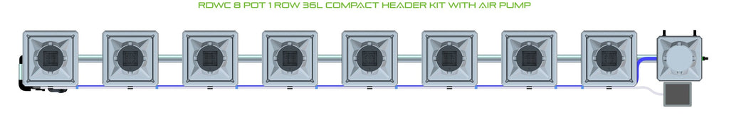 ALIEN Hydroponics RDWC 8 Pot 1 Row 36L Compact Header Kit with Air Pump product image 2