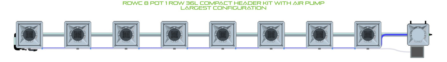 ALIEN Hydroponics RDWC 8 Pot 1 Row 36L Compact Header Kit with Air Pump product image 4