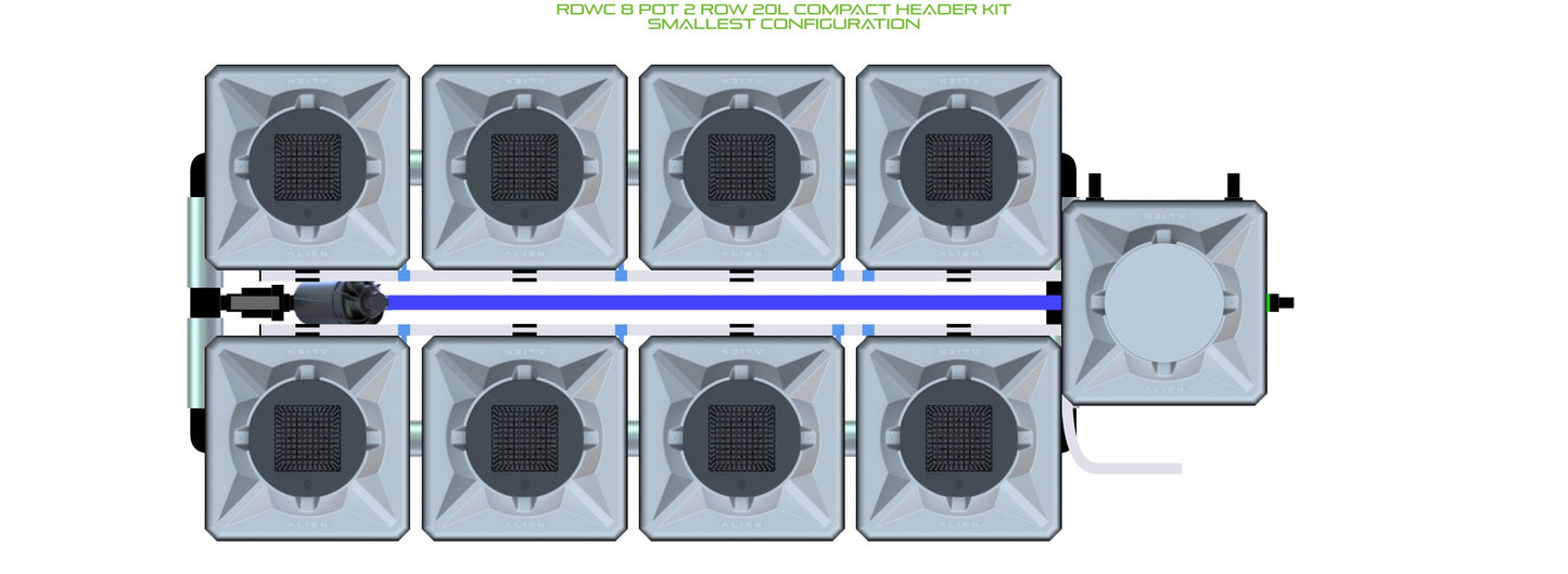 ALIEN Hydroponics RDWC 8 Pot 2 Row 20L Compact Header Kit product image 3