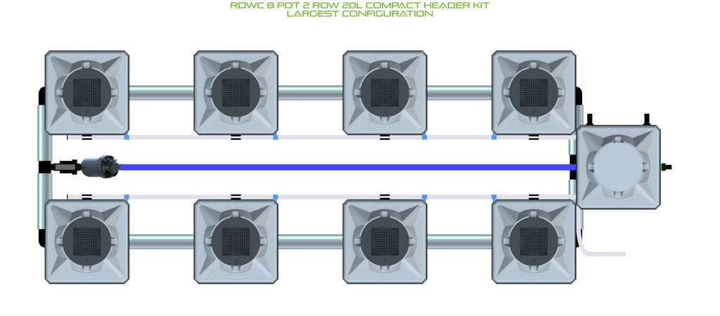 ALIEN Hydroponics RDWC 8 Pot 2 Row 20L Compact Header Kit product image 4