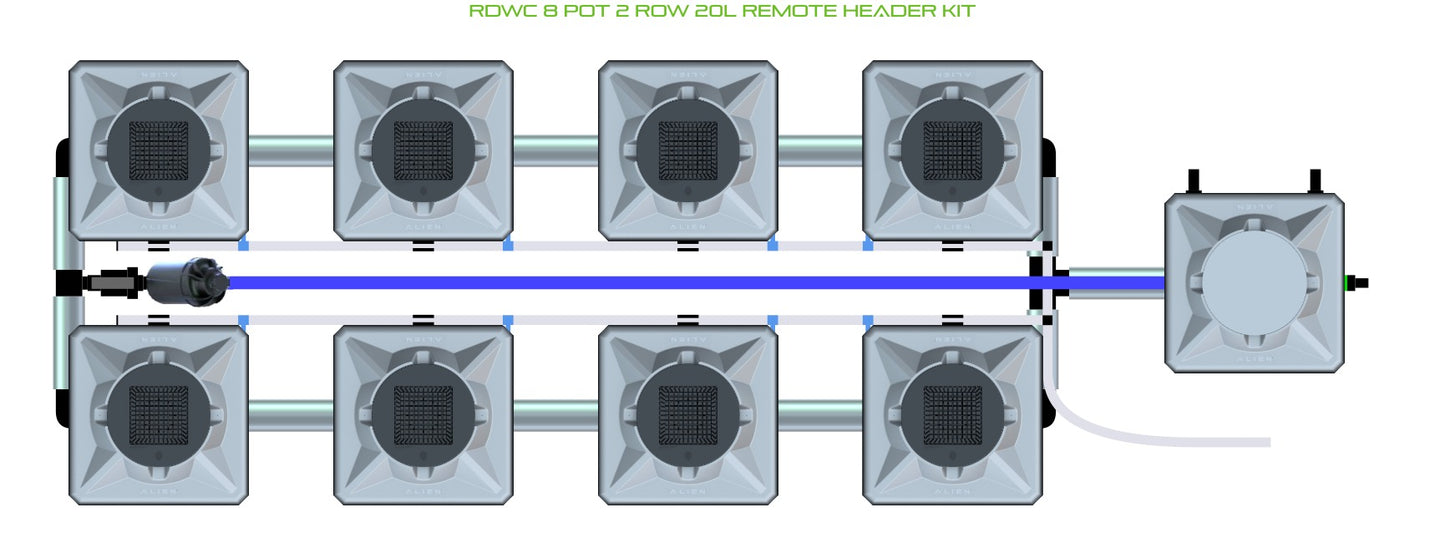 ALIEN Hydroponics RDWC 8 Pot 2 Row 20L Remote Header Kit product image 2