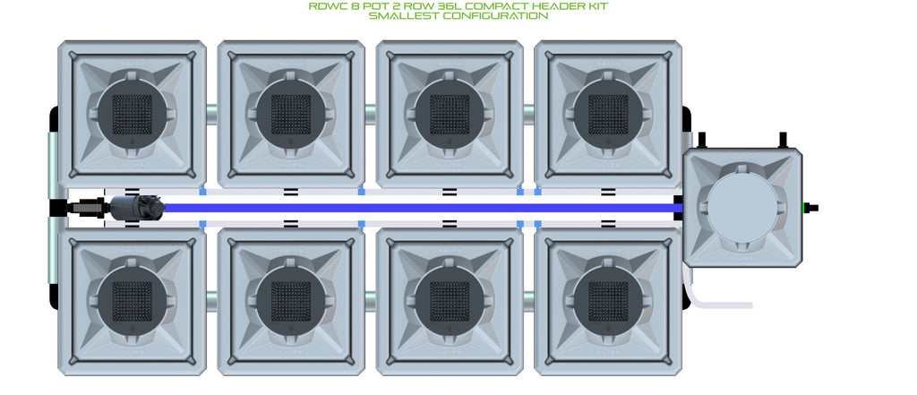 ALIEN Hydroponics RDWC 8 Pot 2 Row 36L Compact Header Kit product image 3