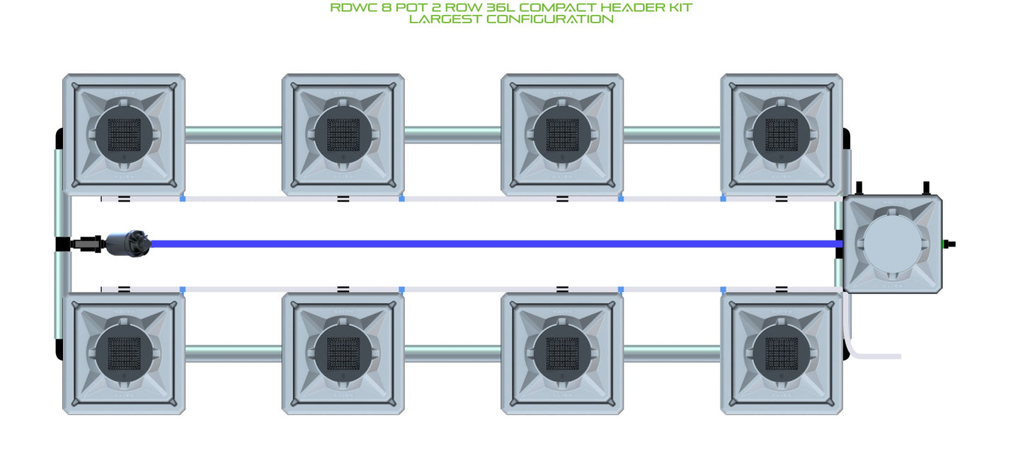ALIEN Hydroponics RDWC 8 Pot 2 Row 36L Compact Header Kit product image 4