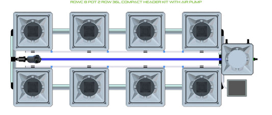 ALIEN Hydroponics RDWC 8 Pot 2 Row 36L Compact Header Kit with Air Pump product image 1