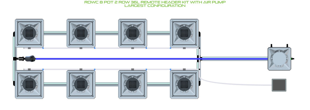 ALIEN Hydroponics RDWC 8 Pot 2 Row 36L Remote Header Kit with Air Pump product image 4