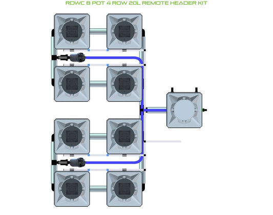 ALIEN Hydroponics RDWC 8 Pot 4 Row 20L Remote Header Kit product image 1