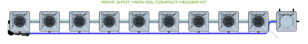 ALIEN Hydroponics RDWC 9 Pot 1 Row 20L Compact Header Kit product image 2
