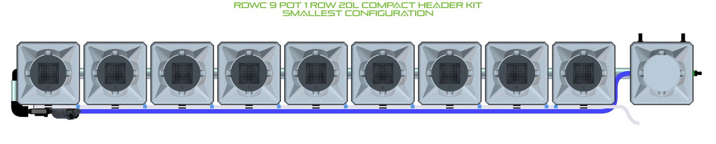 ALIEN Hydroponics RDWC 9 Pot 1 Row 20L Compact Header Kit product image 3