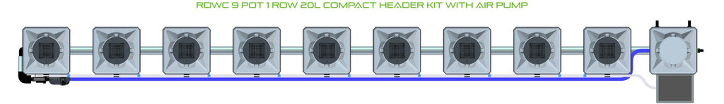 ALIEN Hydroponics RDWC 9 Pot 1 Row 20L Compact Header Kit with Air Pump product image 2