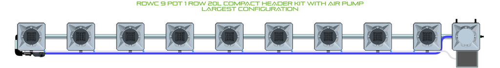 ALIEN Hydroponics RDWC 9 Pot 1 Row 20L Compact Header Kit with Air Pump product image 4