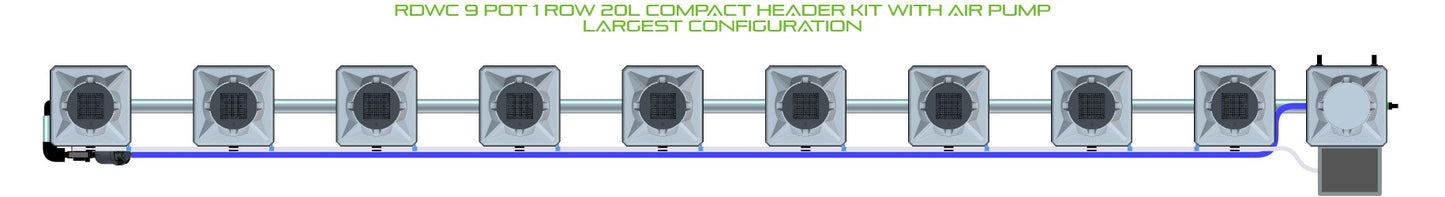 ALIEN Hydroponics RDWC 9 Pot 1 Row 20L Compact Header Kit with Air Pump product image 4