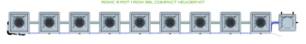 ALIEN Hydroponics RDWC 9 Pot 1 Row 36L Compact Header Kit product image 2
