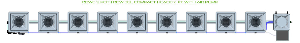 ALIEN Hydroponics RDWC 9 Pot 1 Row 36L Compact Header Kit with Air Pump product image 2