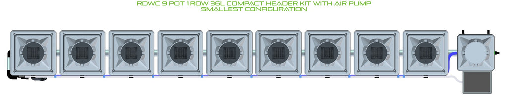 ALIEN Hydroponics RDWC 9 Pot 1 Row 36L Compact Header Kit with Air Pump product image 3