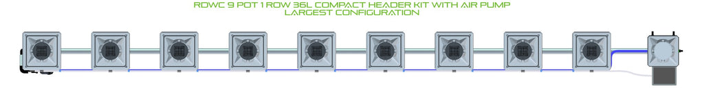 ALIEN Hydroponics RDWC 9 Pot 1 Row 36L Compact Header Kit with Air Pump product image 4