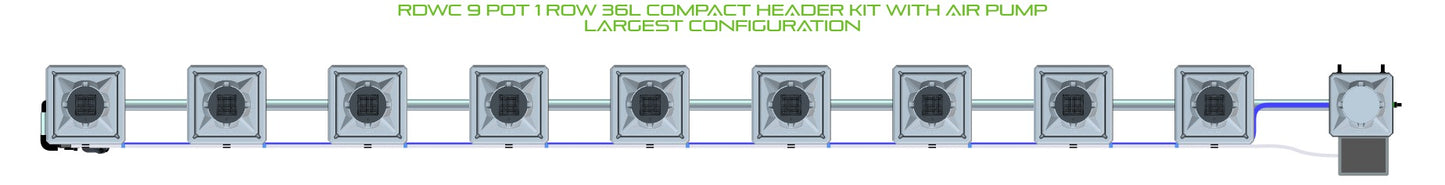 ALIEN Hydroponics RDWC 9 Pot 1 Row 36L Compact Header Kit with Air Pump product image 4