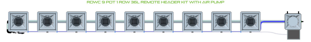 ALIEN Hydroponics RDWC 9 Pot 1 Row 36L Remote Header Kit with Air Pump product image 2