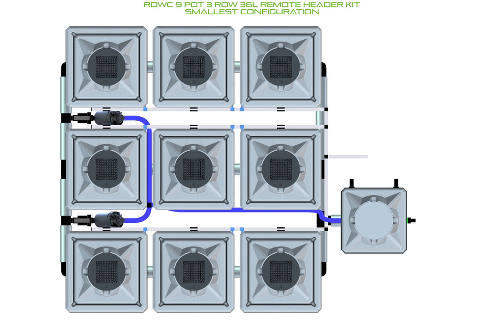 ALIEN Hydroponics RDWC 9 Pot 3 Row 36L Remote Header Kit product image 3