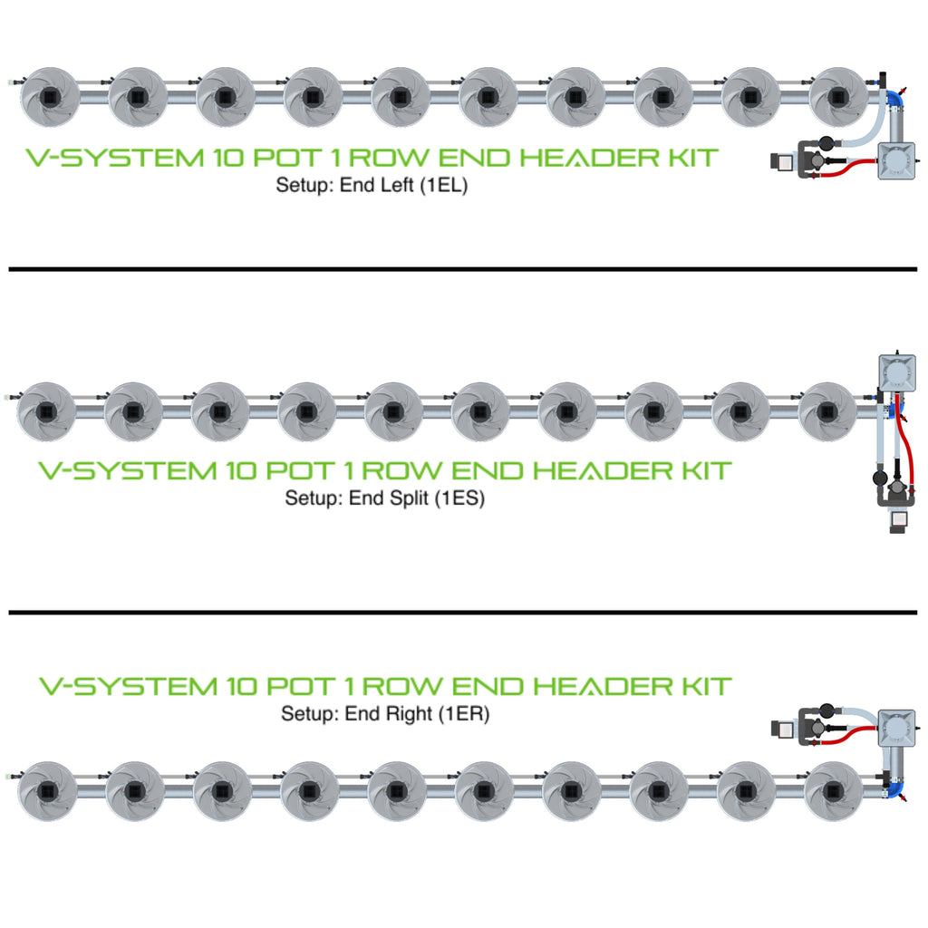 ALIEN Hydroponics V-SYSTEM 10 Pot 1 Row End Header Kit product image 1
