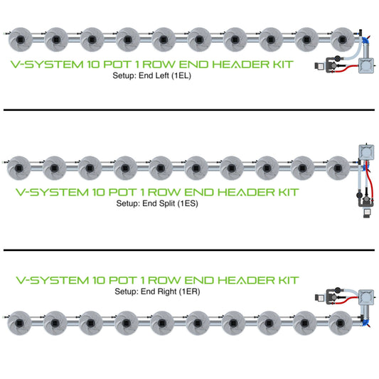ALIEN Hydroponics V-SYSTEM 10 Pot 1 Row End Header Kit product image 1