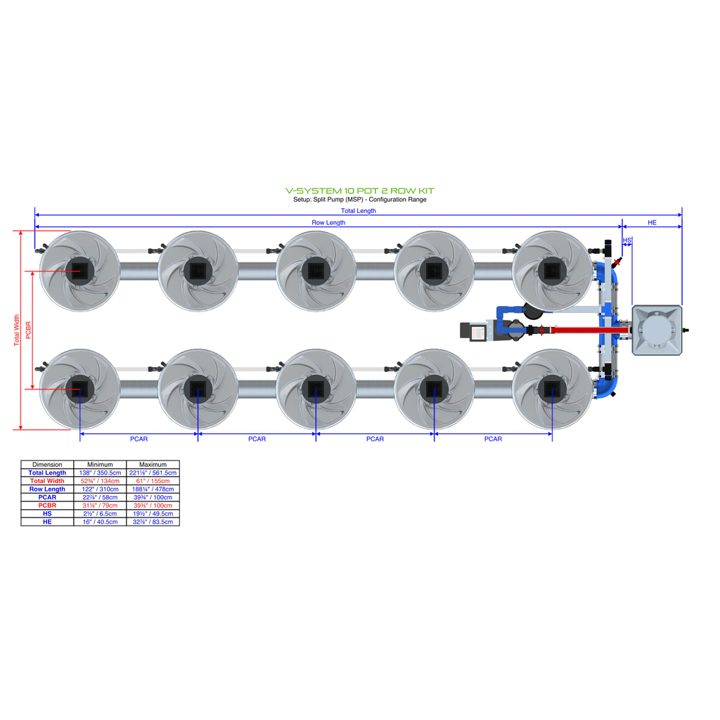 ALIEN Hydroponics V-SYSTEM 10 Pot 2 Row Kit product image 11