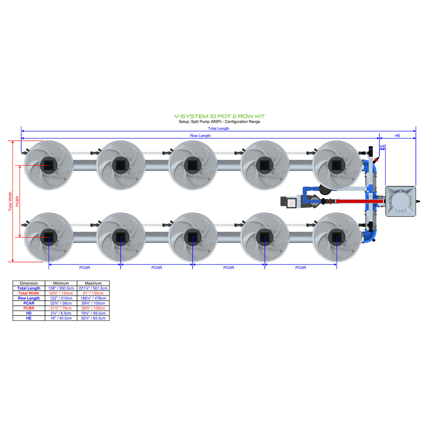 ALIEN Hydroponics V-SYSTEM 10 Pot 2 Row Kit product image 11