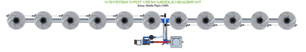 ALIEN Hydroponics V-SYSTEM 11 Pot 1 Row Middle Header Kit product image 3