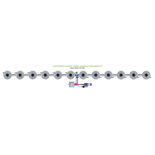ALIEN Hydroponics V-SYSTEM 12 Pot 1 Row Middle Header Kit product image 1