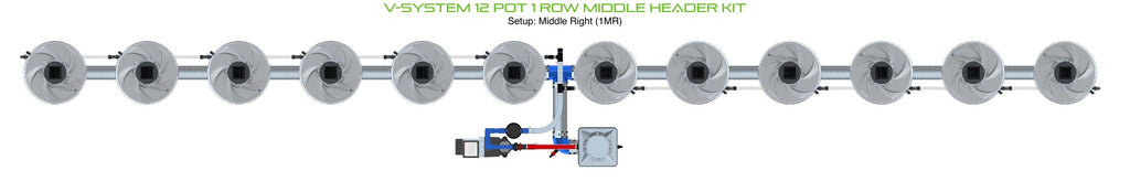 ALIEN Hydroponics V-SYSTEM 12 Pot 1 Row Middle Header Kit product image 3