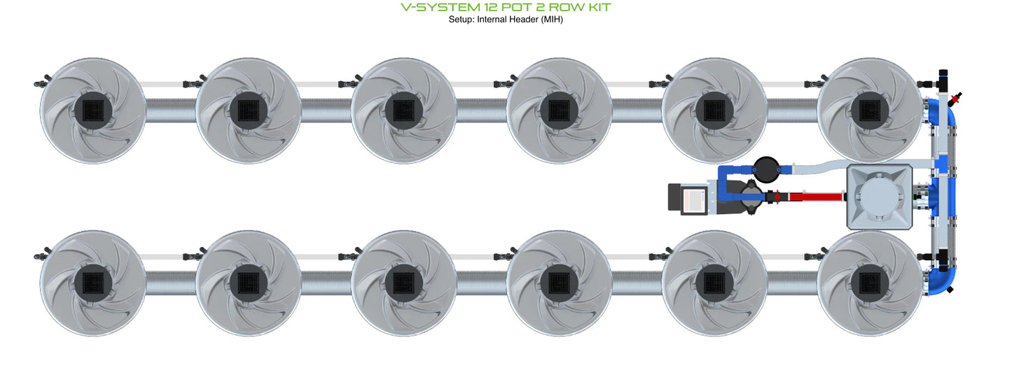 ALIEN Hydroponics V-SYSTEM 12 Pot 2 Row Kit product image 2
