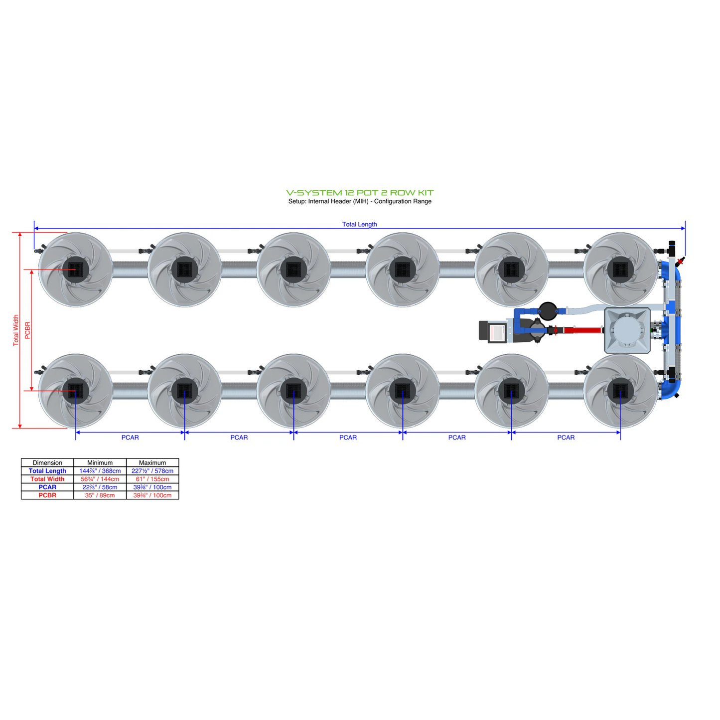 ALIEN Hydroponics V-SYSTEM 12 Pot 2 Row Kit product image 3