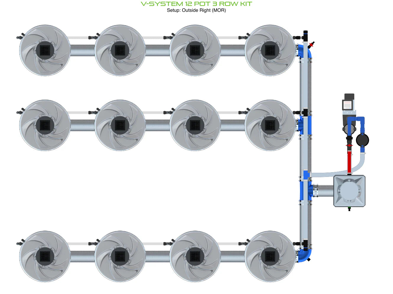 ALIEN Hydroponics V-SYSTEM 12 Pot 3 Row Kit product image 12