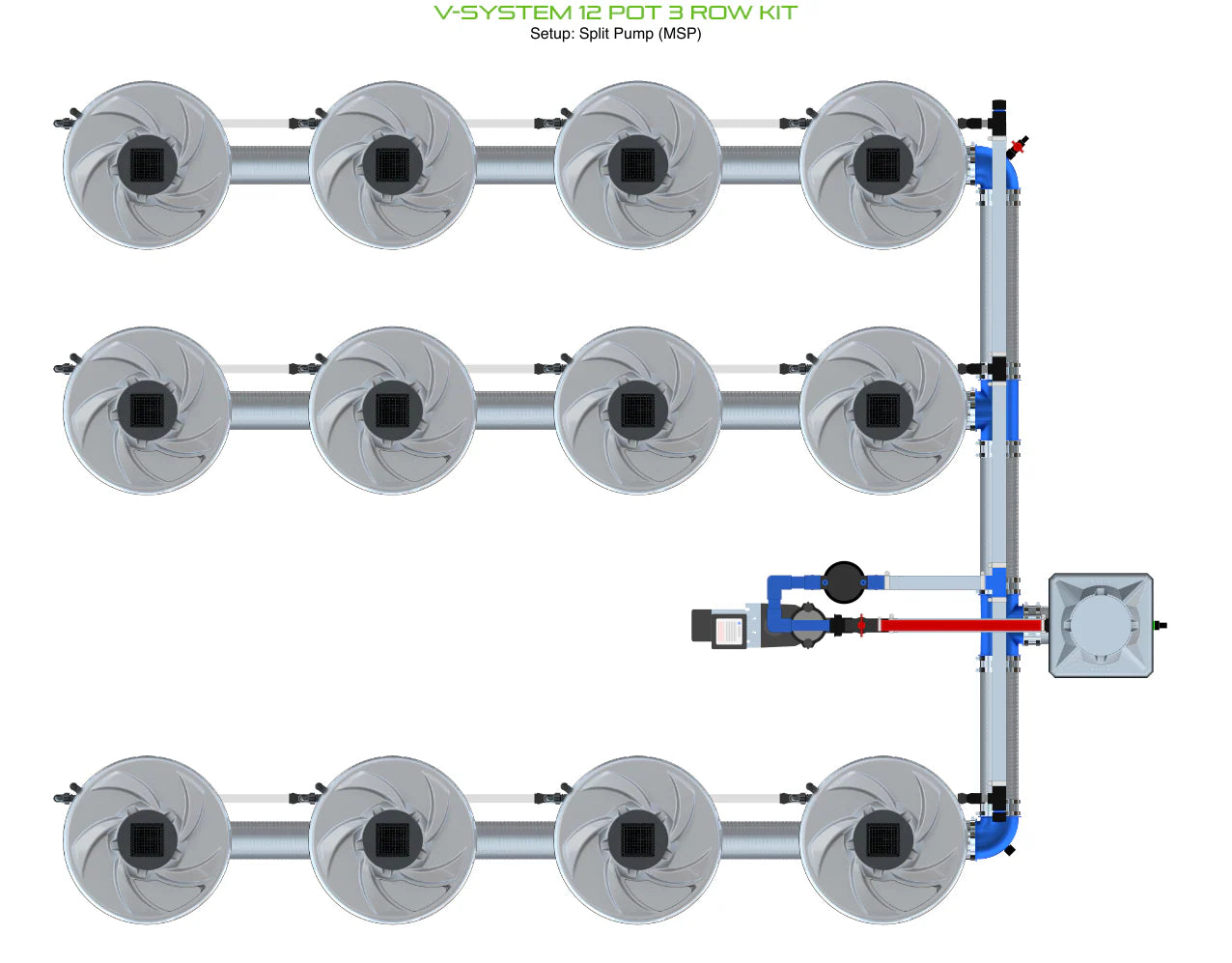 ALIEN Hydroponics V-SYSTEM 12 Pot 3 Row Kit product image 16