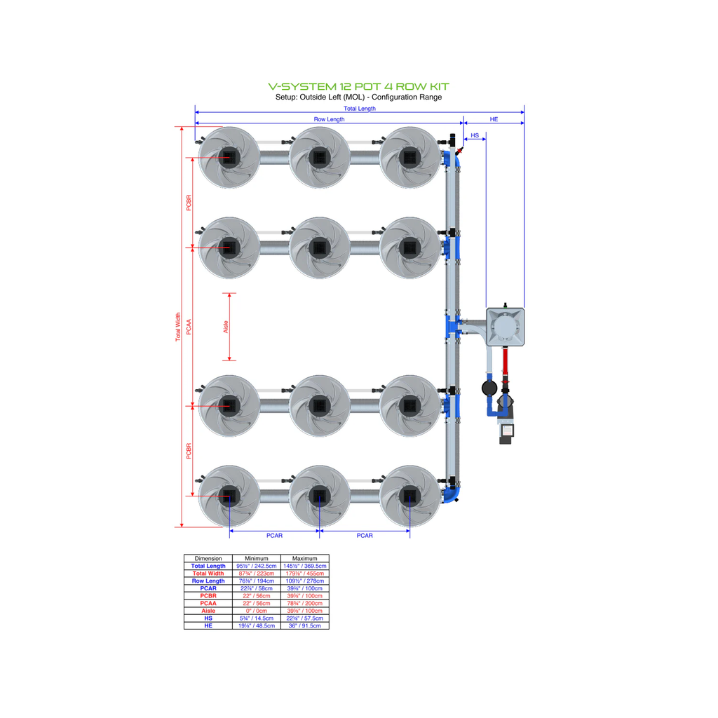 ALIEN Hydroponics V-SYSTEM 12 Pot 4 Row Kit product image 7