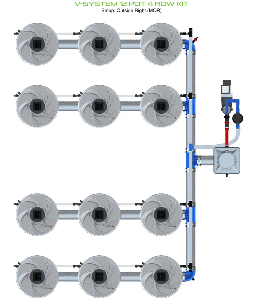 ALIEN Hydroponics V-SYSTEM 12 Pot 4 Row Kit product image 8