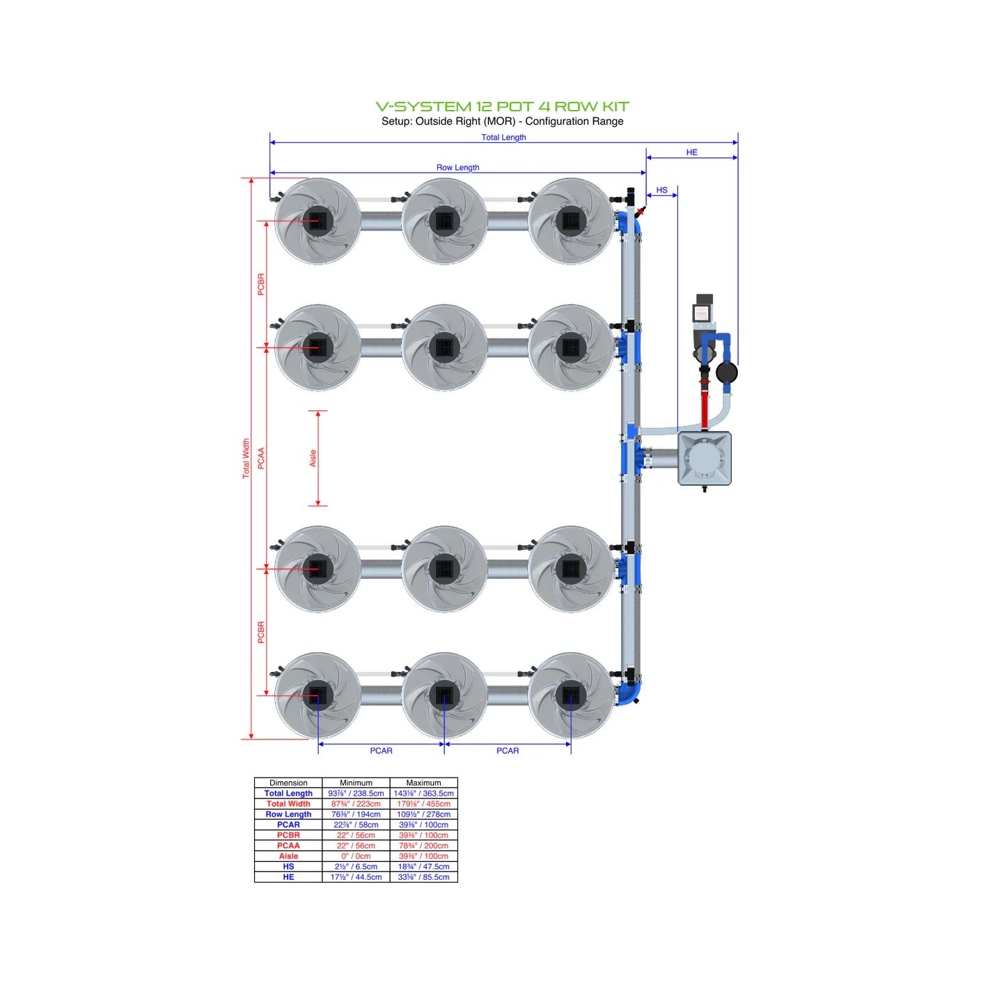 ALIEN Hydroponics V-SYSTEM 12 Pot 4 Row Kit product image 9