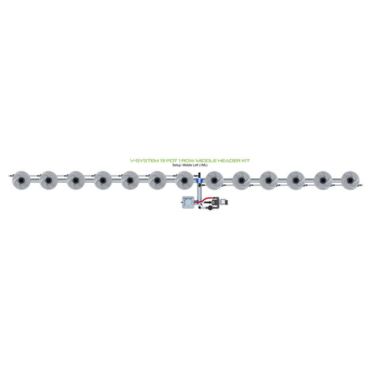 ALIEN Hydroponics V-SYSTEM 13 Pot 1 Row Middle Header Kit product image 1