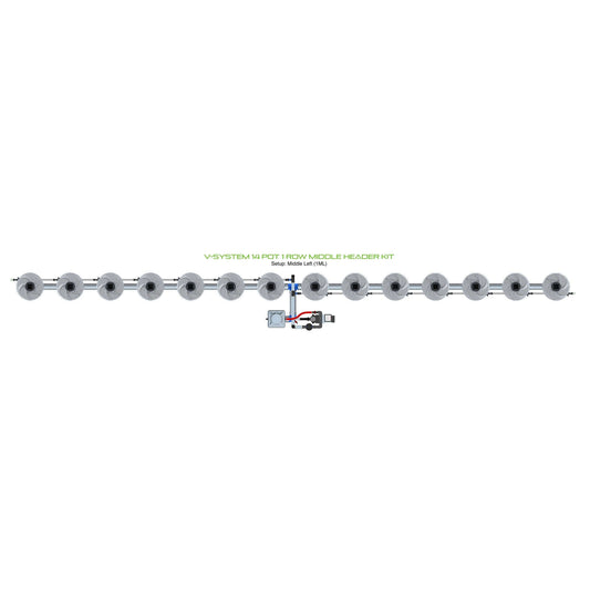 ALIEN Hydroponics V-SYSTEM 14 Pot 1 Row Middle Header Kit product image 1
