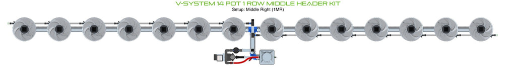 ALIEN Hydroponics V-SYSTEM 14 Pot 1 Row Middle Header Kit product image 3