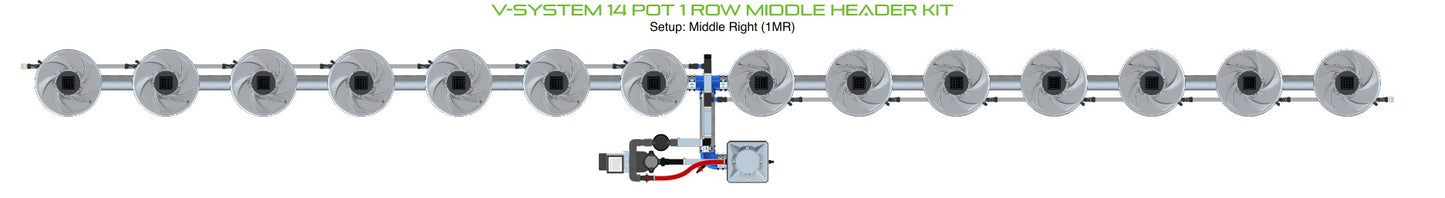 ALIEN Hydroponics V-SYSTEM 14 Pot 1 Row Middle Header Kit product image 3