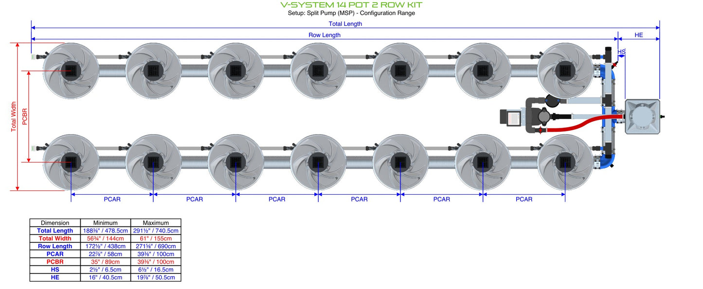 ALIEN Hydroponics V-SYSTEM 14 Pot 2 Row Kit product image 11