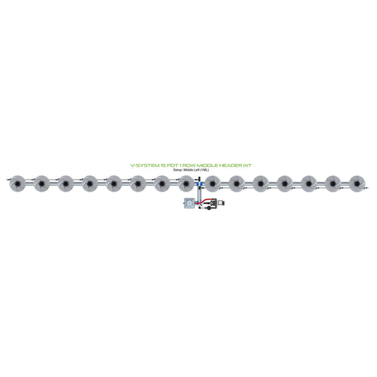 ALIEN Hydroponics V-SYSTEM 15 Pot 1 Row Middle Header Kit product image 1