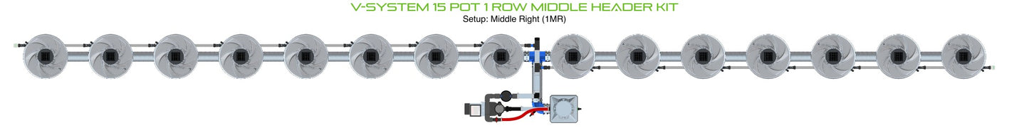 ALIEN Hydroponics V-SYSTEM 15 Pot 1 Row Middle Header Kit product image 3
