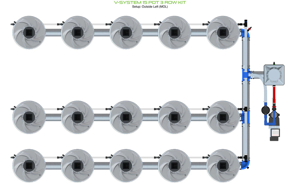 ALIEN Hydroponics V-SYSTEM 15 Pot 3 Row Kit product image 10