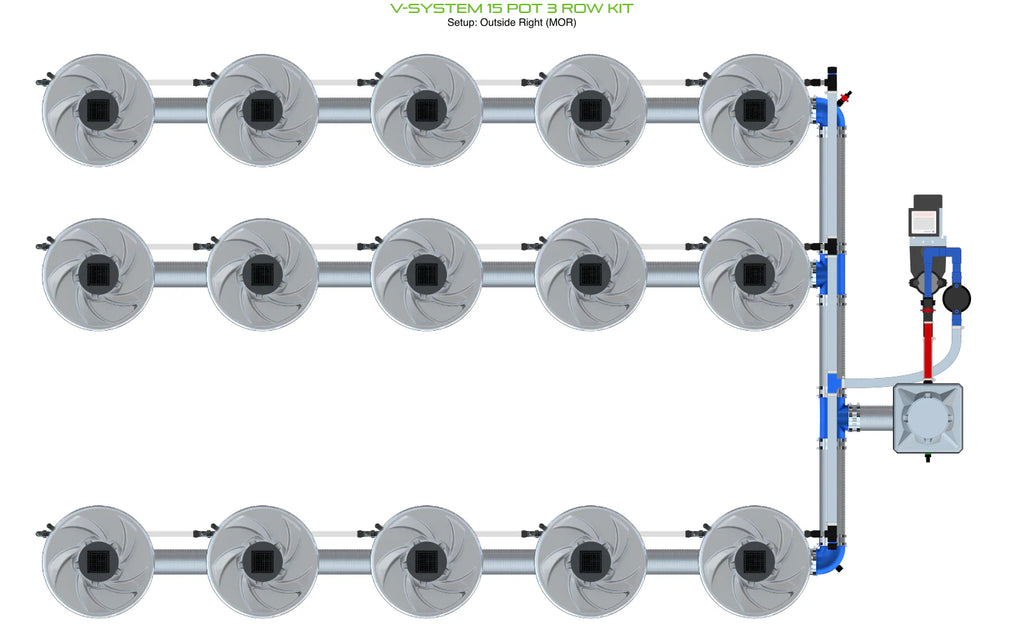ALIEN Hydroponics V-SYSTEM 15 Pot 3 Row Kit product image 12