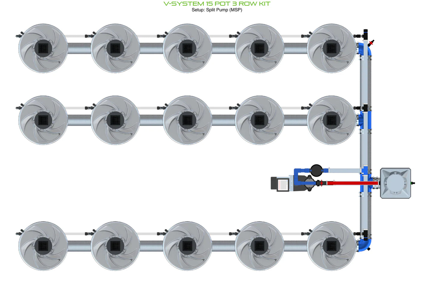 ALIEN Hydroponics V-SYSTEM 15 Pot 3 Row Kit product image 16